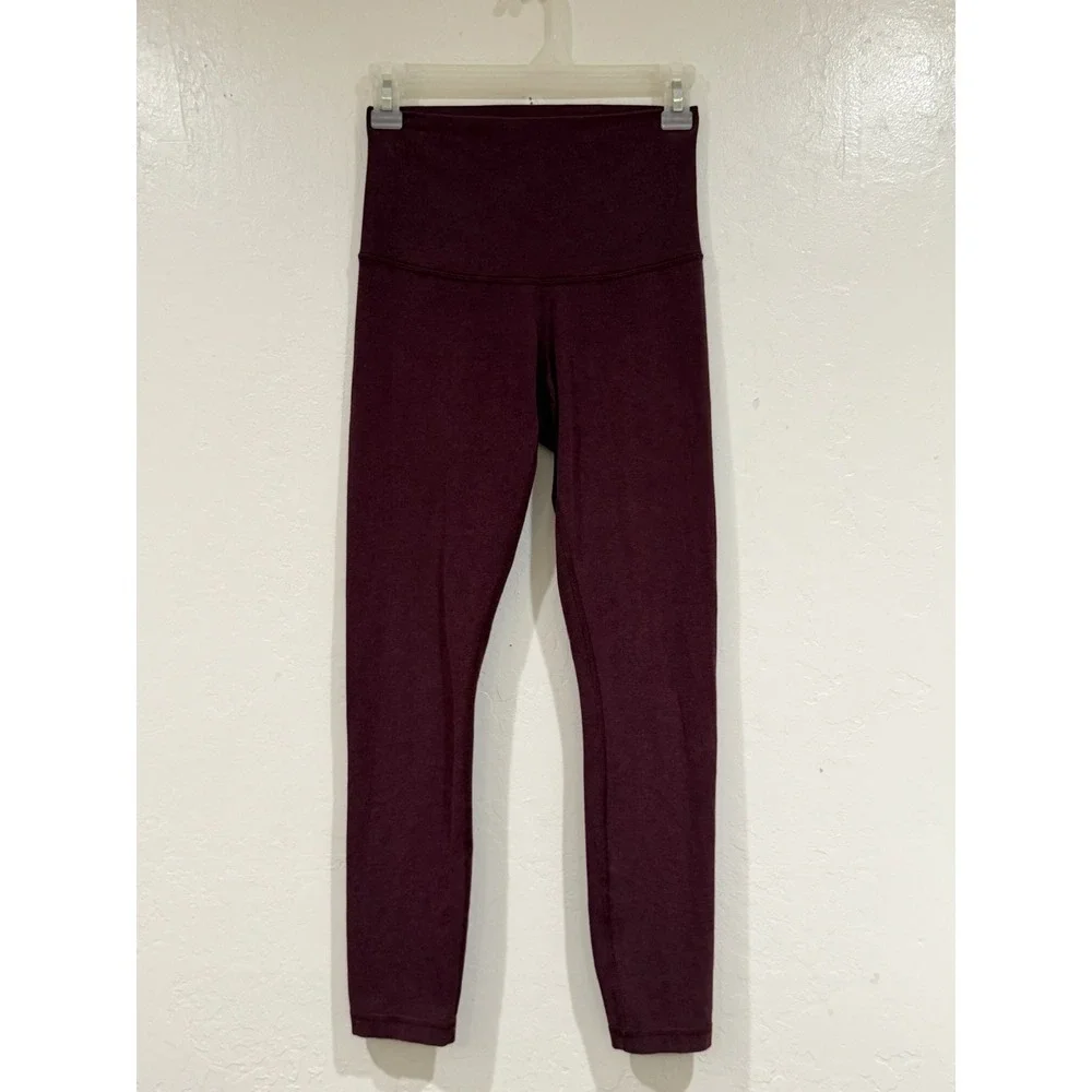 Lululemon Align High-Rise Pant 25 Nulu Leggings Dark Red Plum Heathered Womens